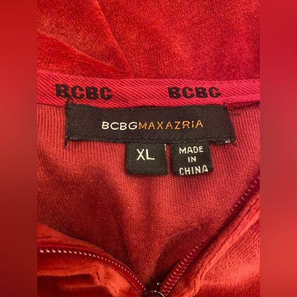 BCBG Velour Zip up Hoodie Size XL - Picture 6 of 9